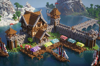build minecraft maps, landscapes, spawns, custom worlds, house, castle, lobby