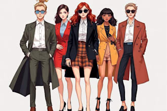 make gorgeous detailed fashion illustration and tech drawing