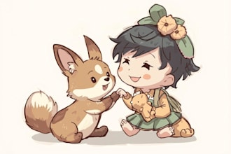 draw cute animal and character illustrations