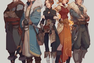 make dnd group party dnd character art, dnd party