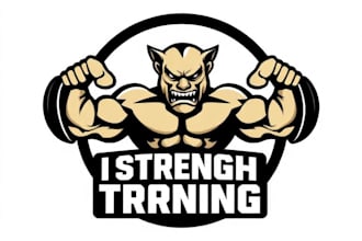 design mascot strength training logo