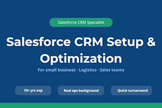 set up and optimize your salesforce CRM for small business sales and operations