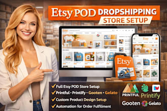set up etsy pod dropshipping store with printful printify gooten and gelato