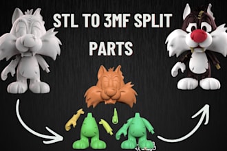 add color to 3d model split slice part convert stl to 3mf multicolor printing