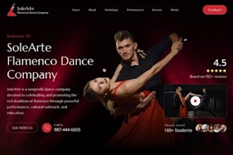 design gymnastics theater club studio website yoga fitness coach band club site