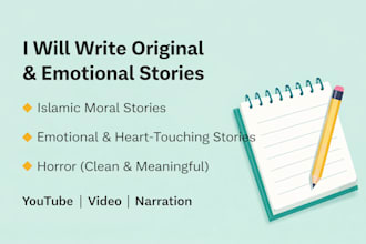 write islamic horror and moral stories for videos