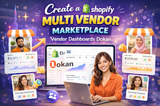 create a shopify multi vendor market place, vendor dashboards dokan