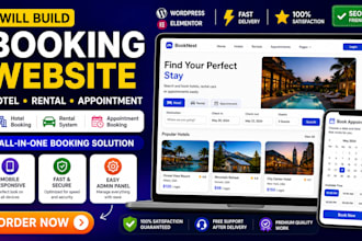 create appointment, hotel, rental booking website