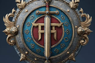 draw a medieval, fantasy, rpg gaming logo