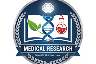 design a professional and modern medical research logo for your brand