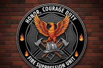 design a strong and professional firefighter logo for your brand