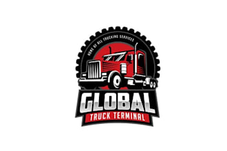 design best quality global truck service and terminal logo