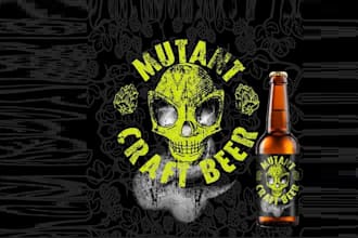 design mascot mutant craft beer brand logo