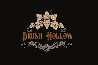 design brush hollow winery cider house logo
