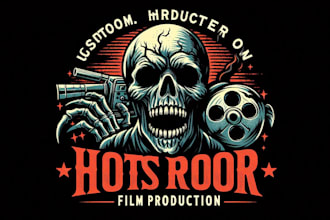 design high quality horror skull film production logo with unlimited revision