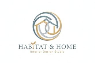 design a modern and elegant interior design company logo
