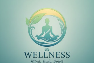 design a calming and professional wellness logo for your brand