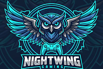 design a fierce and creative game owl logo for your brand