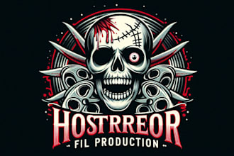 design high quality horror skull film production logo with unlimited revision