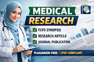 write medical research articles and fcps synopsis
