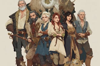 design custom dnd party portraits and group art