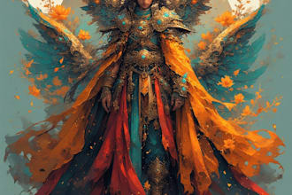 paint a character illustration in a fantasy world