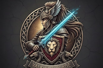 design a bold and powerful female warrior logo for your brand