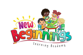 do childcare preschool kinder garden baby care logo design
