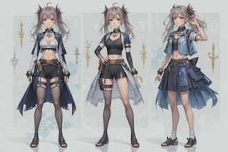 draw anime style HR training character or fanart