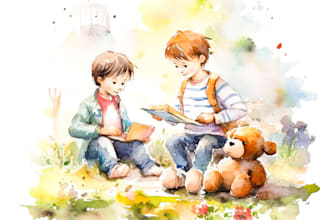 draw book illustration in watercolor