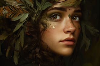 draw an unusual fantasy portrait for you