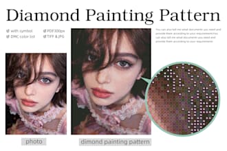 diamond art pattern design with dmc colors