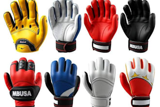 design glove, baseball glove goalkeeper glove, boxing and soccer glove render