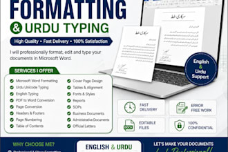 create and format professional word and urdu documents