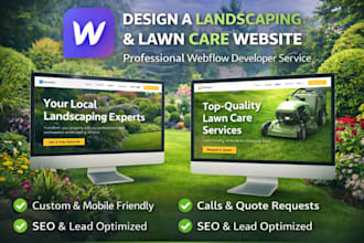 design a professional landscaping and lawn care website in webflow