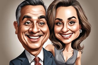 make hilarious cartoon character, caricature, portrait
