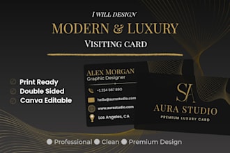 modern visiting card design using canva