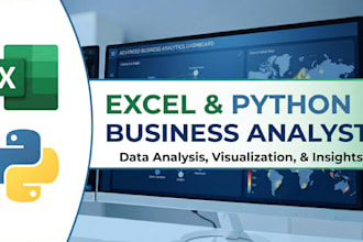 business analysis, data analysis, excel report and dashboard