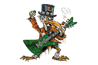 design bird playing guitar logo