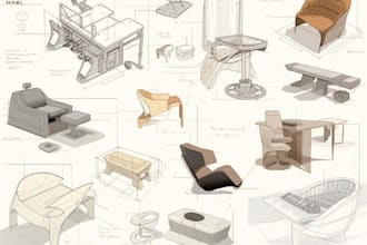 draw industrial design product illustrations and sketches