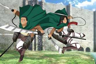 draw your photos into anime attack on titan