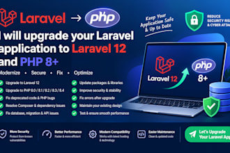 upgrade your old laravel and PHP application to the latest secure version