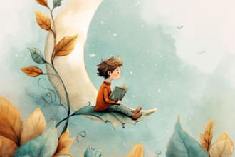 create watercolor illustrations for KDP children book