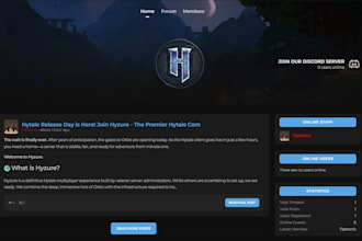 setup a professional hytale server website and forum