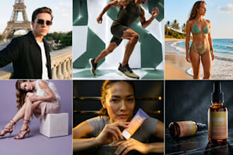 create ai generated products photography with model