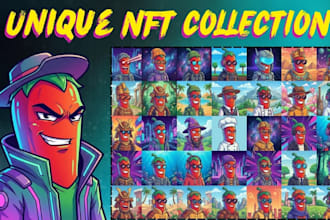 generate 10k nft art collection with metadata and rarities