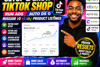 setup tiktok shop run ads ebay shopify autods   avasam to ebay product listings