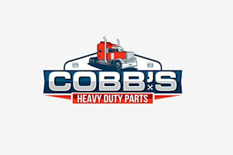 design awesome heavy duty parts logo