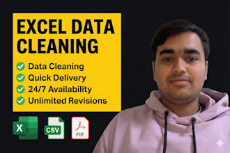 clean, format, merge, split excel data