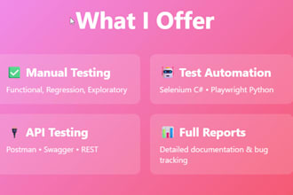 do comprehensive software testing and QA for web application